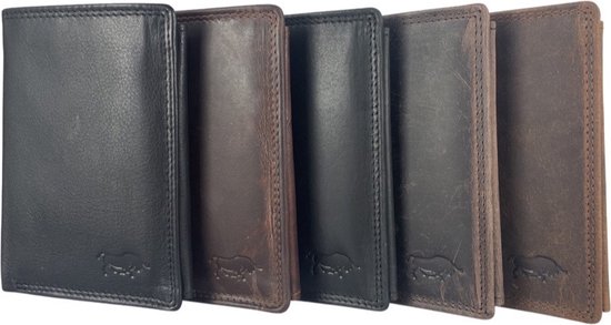 Portefeuille Homme Cuir - Cuir Buffle Marron Foncé - Billfold - RFID Anti Skim - Arrigo