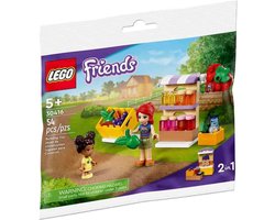 foto van Lego Friends 30416 zakje met marktkraam + 2 mini figuren - biologische kraam of bakkerij winkel - Polybag