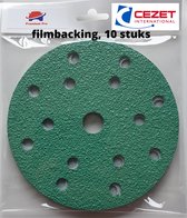 Schuurpapier filmbacking - disc- korrel 220 – 10 stuks – duurzaam -professionele kwaliteit - met aluminium oxide korrel - onscheurbaar - schuren auto, camper, scooter enz