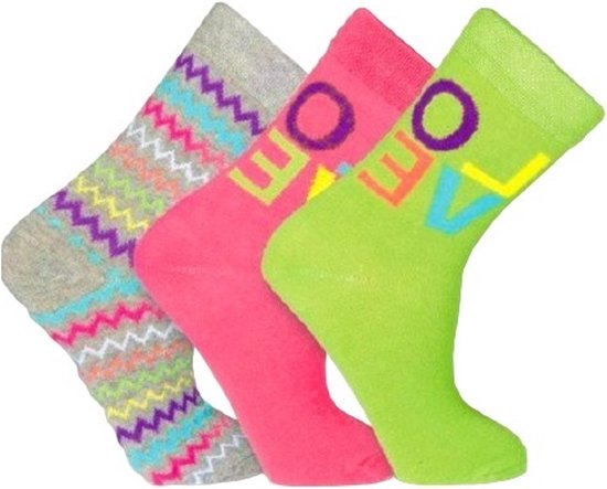 Kinderen sokken liefde - met Elastan - prijs per 3 assortie