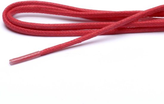 ARIESZZZ - Schoenveters - Rood Wax - rond 90 cm - 3 mm - 5-7 gaatjes
