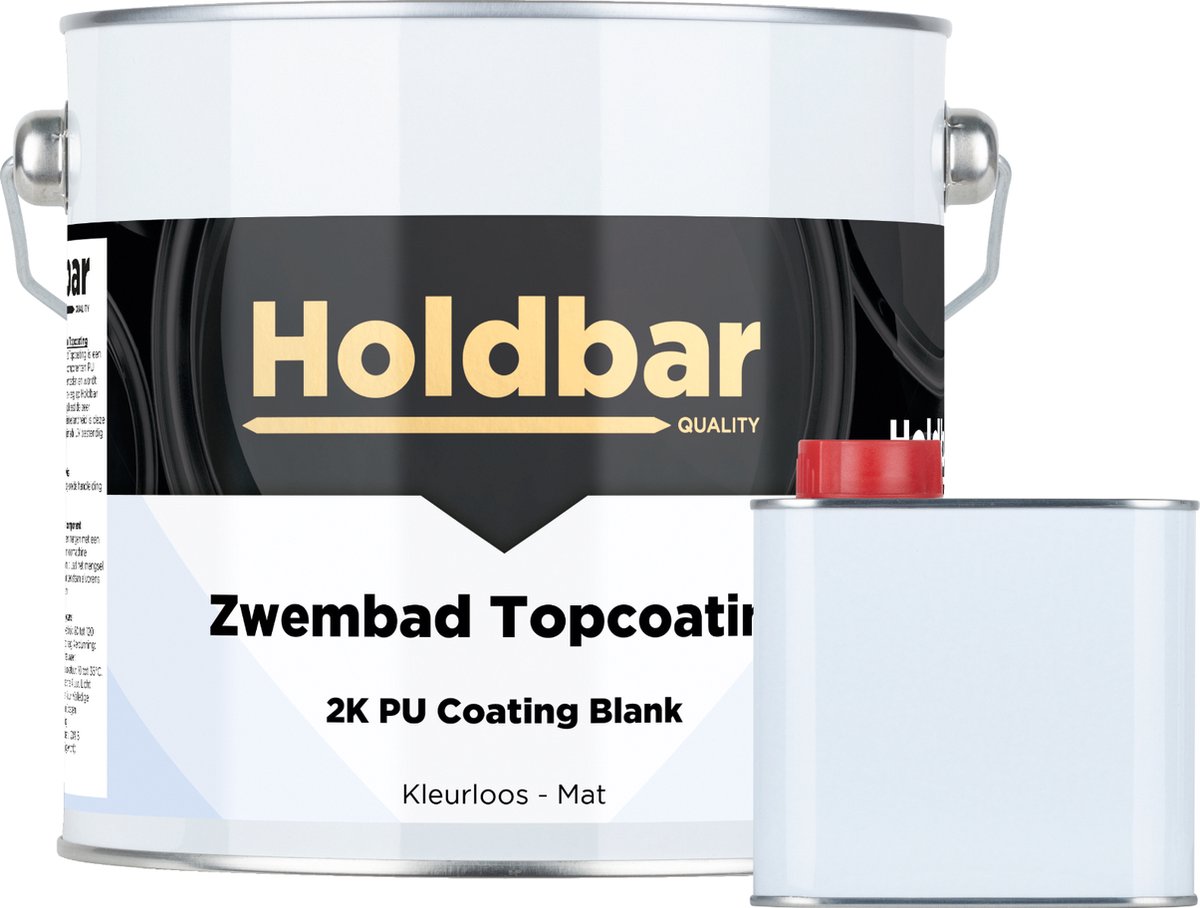 Holdbar Zwembad Topcoating Mat 2,5 kg - Glashelder - Zwembadverf - Waterdicht - Gemakkelijk reinigen - UV-bestendig - Chloor en Chemicaliën Bestendig - Mat, Zijdeglans en Hoogglans - 2 Componenten