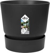 Elho Greenville Rond 47 - Grote Bloempot voor Buiten met Waterreservoir - 100% Gerecycled Plastic - Ø 47 x H 44 cm - Living Black