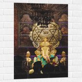 Muursticker - Ganesha Beeld in Hindoeïstische Tempel - 60x90 cm Foto op Muursticker
