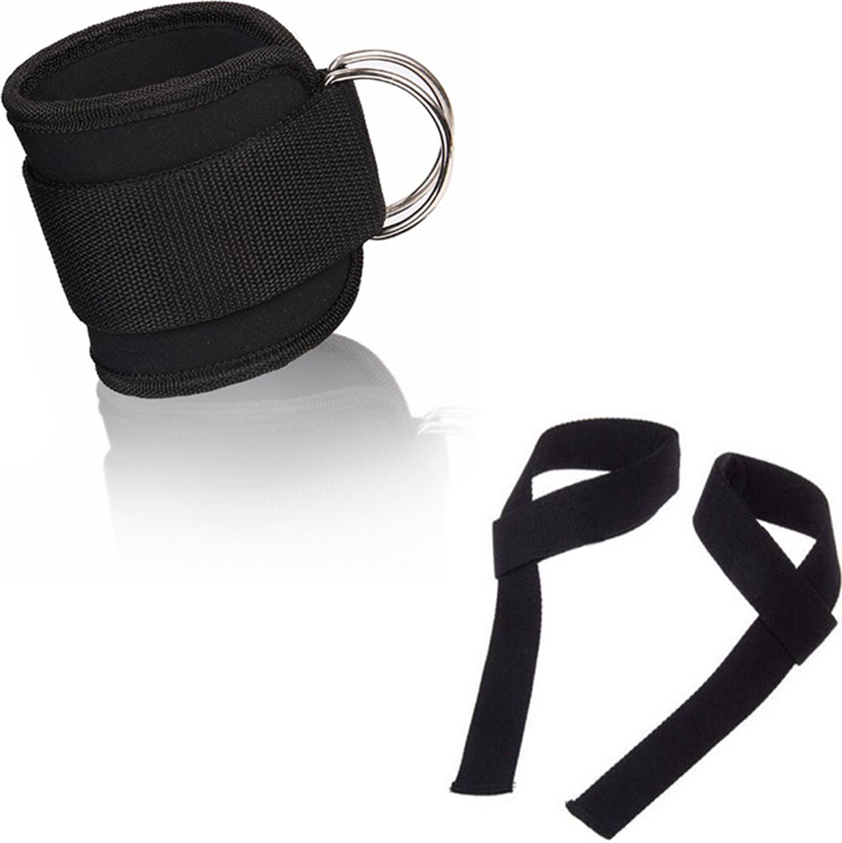 ExclusivX - enkelband fitness & Lifting straps - ankle strap +- Voordeelverpakking - ankle strap fitness - enkel strap - ankle brace - 1 ankle strap - 2 lifting straps