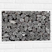 Muursticker - Vormpjes en Symbolen in het Zwart- Wit - 60x40 cm Foto op Muursticker