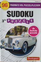 Denksport Sudoku 3 sterren puzzelboek - 96 pagina's Sudoku puzzels - witte oldtimer