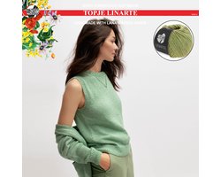 Breipakket top mt. 40/42 en 44 met Linarte garen model 9 van Lana Grossa Classici 24-kleur olijf