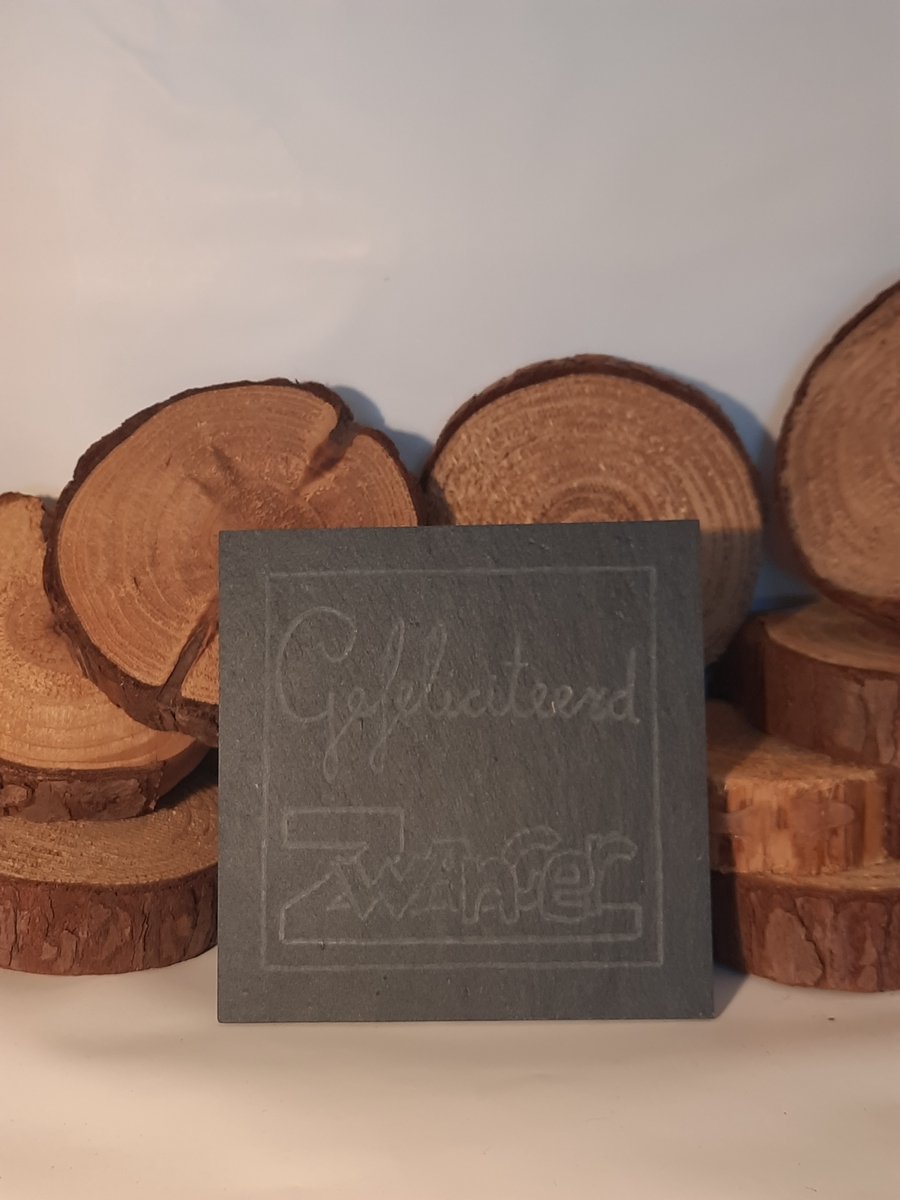 Leistenen onderzetter - Gegraveerd - Cadeau Zwangerschap - Jongen/Meisje/Unisex