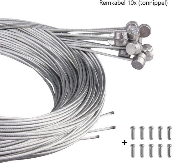 2 Stuks Remkabels Fiets Universele, Remkabel Fiets Inner Gear Shifter Kabels 2M, met Kabel End Crimps Caps, Remkabelset voor Mountainbike Racefiets