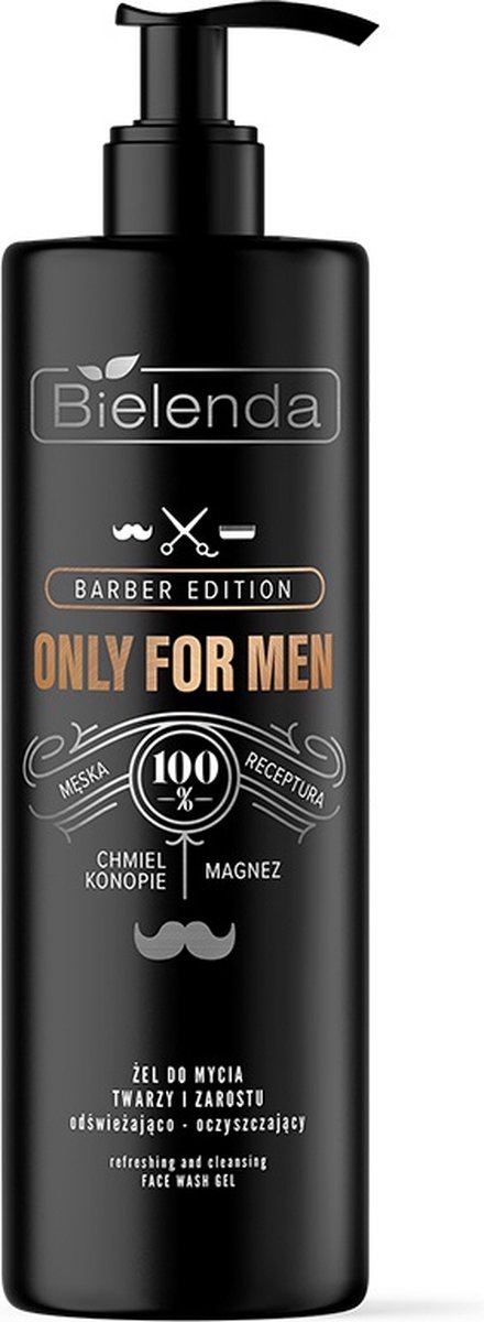 Only For Men Barber Edition verfrissende en reinigende gezichts- en baardgel 190g