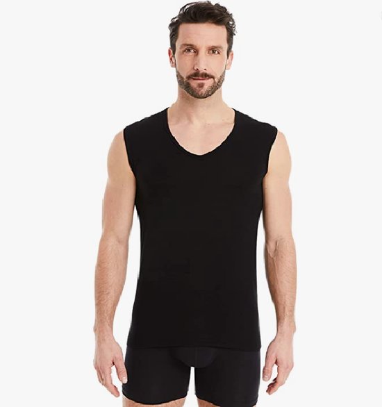 T-shirt - Mouwloos - V hals - 5 pack - Onderhemd - Maat XL - Zwart