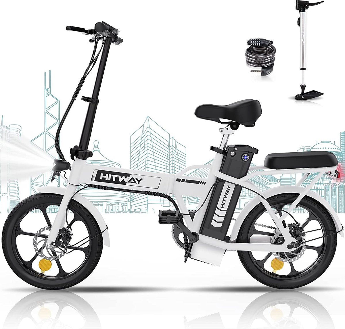 Vélo électrique Hitway Bk5 - Blanc - Cadre Bas Pour Femme - Occasion