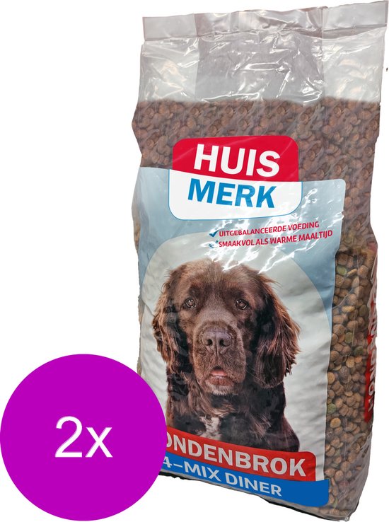 Huismerk 4-Mix Diner Adult - Hondenvoer - 2 x 10 kg