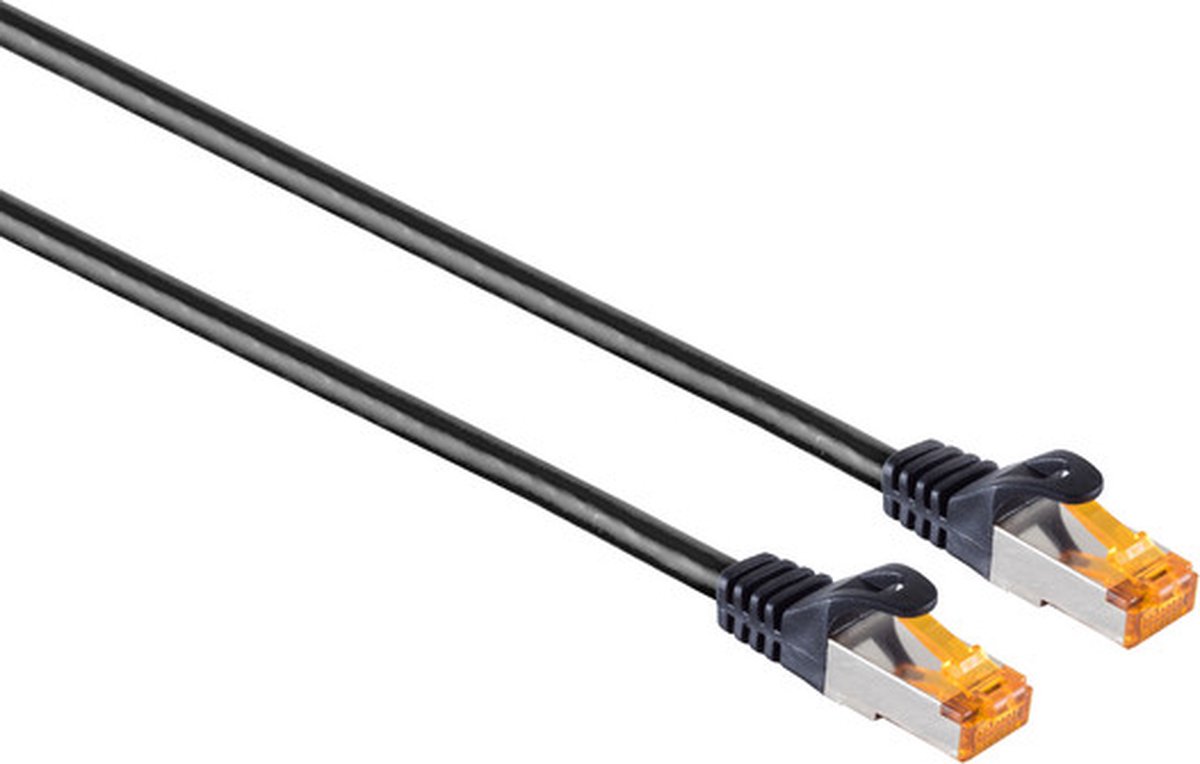 Powteq professional - 50 meter S/FTP buitenkabel - CAT 6A 100% koper netwerkkabel / internetkabel - 10 Gbit - Zwart - UV bestendig - Waterbestendig
