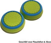 Playstation PS5 PS4 PS3 | Xbox X S One 360 | 1 Set = 2 Thumbgrips | Groen met blauwe cirkel