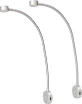 Bolt Electronics ® – Leeslamp – Bedlampje – Leeslamp slaapkamer – Leeslampje voor boek – Flexibel leeslampje – LED – 1001-A – Dimbaar – met 2 x USB - Aluminium – 2 stuks - CE 2020