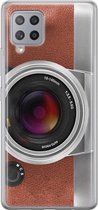 Samsung Galaxy A42 hoesje siliconen - Vintage camera - Soft Case Telefoonhoesje - Print / Illustratie - Bruin