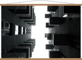 Schoolplaat – Gebouwen van Onder (Zwart Wit) - 120x80cm Foto op Textielposter (Wanddecoratie op Schoolplaat)
