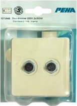 PEHA duo dimmer | 2 x 200 W | serie standaard | inbouw | wit