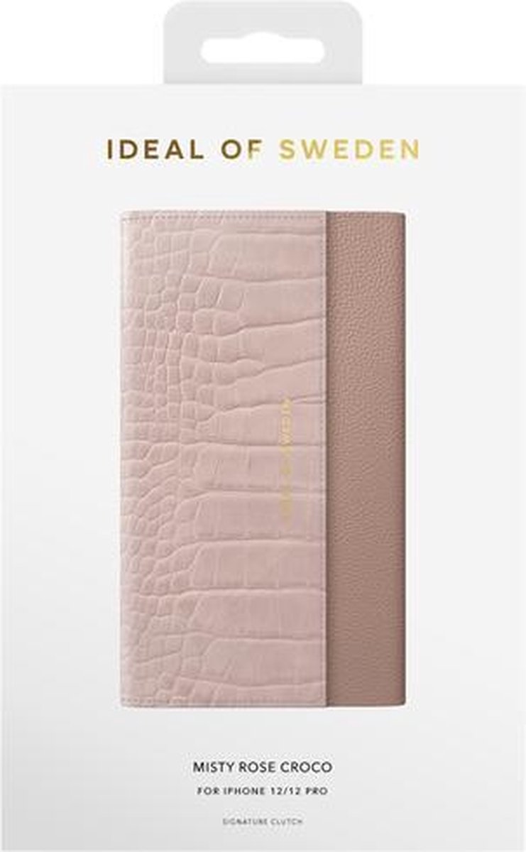 iDeal of Sweden Signature Clutch voor iPhone 12/12 Pro Misty Rose Croco