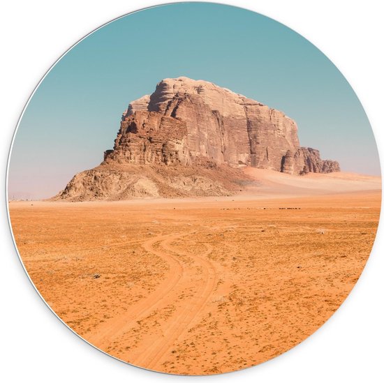 Forex Wandcirkel - Beschermd Gebied Wadi Rum - Jordanië - Foto op Wandcirkel (met ophangsysteem)