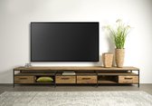 Tv meubel Livorno 300 cm met 4 laden en 2 vakken | Teak