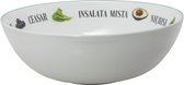 Saladeschaal - Ø30x10cm - Serveerschaal voor Pasta en Salade - Porselein - Schaal Met Tekst - Italie