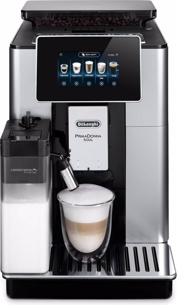 DeLonghi PrimaDonna Soul ECAM 610.55.SB - Volautomatische espressomachine -  Zilver/Zwart | bol.com