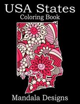 USA States Coloring Book Mandala Designs