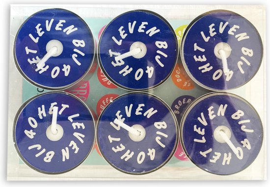 THEELICHT 6 STUKS MET TEKST "HET LEVEN BEGINT BIJ 40" | bol.com