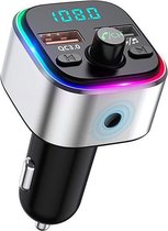 CARTLINE Bluetooth FM Transmitter - Autoradio - 2 x USB Poort & MicroSD-Kaart Slot - Microfoon - Radio Auto - Snellader - Audio Adapter & Receiver - Oplader - Autolader - MP3’s, Spotify & Pod