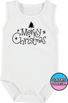 Baby rompertjes - Merry Christmas - maat 74/80 - kap mouwen - baby - baby kleding jongens - baby kleding meisje - rompertjes baby - rompertjes baby met tekst - kraamcadeau meisje -