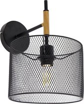 QAZQA drum-mesh - Industriele Wandlamp voor binnen - 1 lichts - D 29.5 cm - Zwart - Industrieel -  Woonkamer | Slaapkamer | Keuken