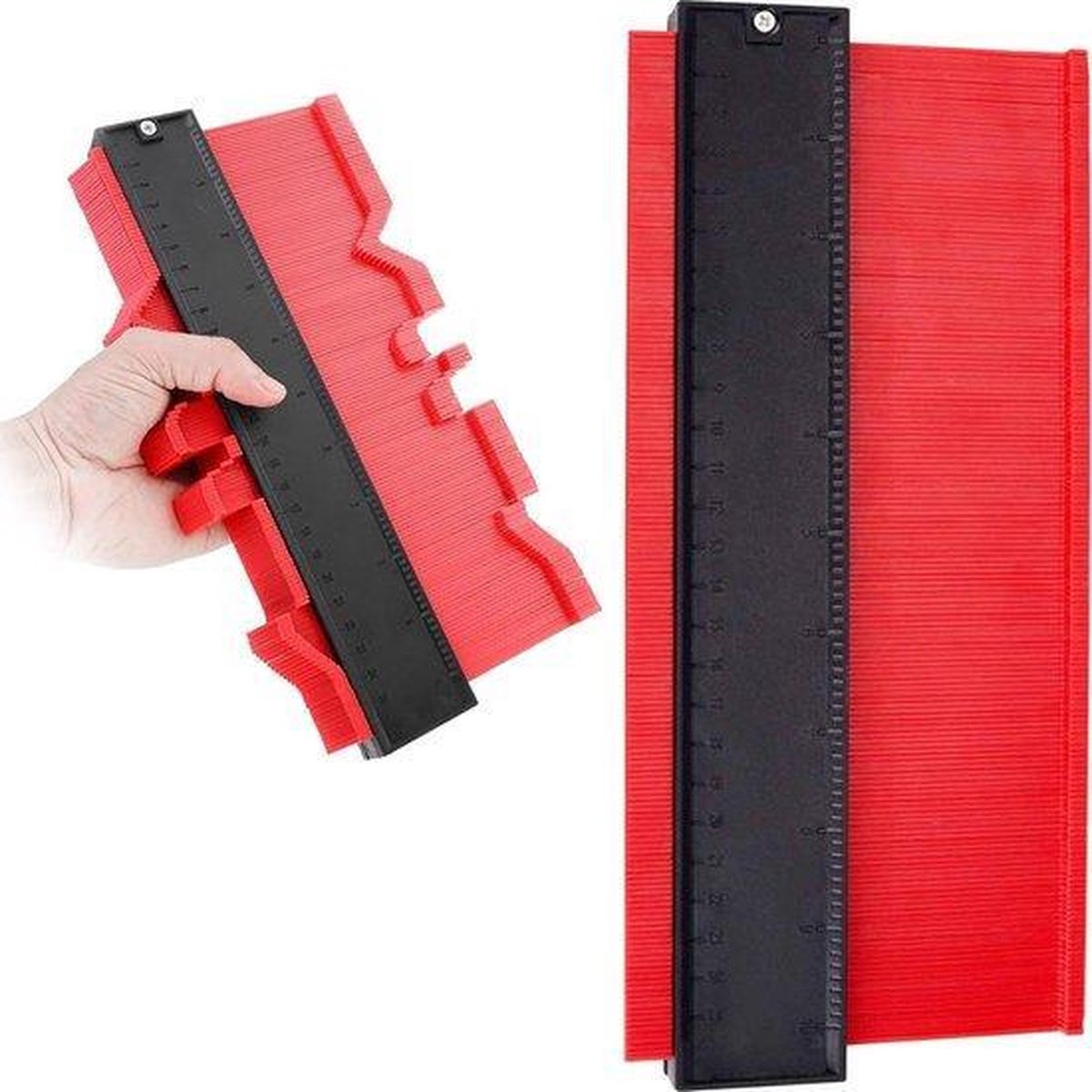 A+ Aftekenhulp - Contourmal - Profielmal - Meetgereedschap - Profielmeter - 25CM - Schuifmaat GRIJS