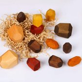 Tumi Ishi | Houten Speelgoed | Bouwblokken | Balancing stones | 15 stuks | Herfstkleur | Waldorf & Montessori speelgoed toys |