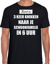 Zwart fout Kerstshirt / t-shirt - Kerst is 3 keer knikken naar schoonfamilie - heren - Kerstkleding / Christmas outfit S