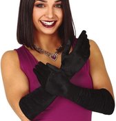 Zwarte plooi gala handschoenen voor volwassenen