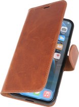 DiLedro iPhone 12 Mini Hoesje Bookcase Shock Proof - Cognac Brown