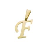 Stalen goudkleurige hanger letter f