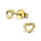 Aramat jewels ® - 925 sterling zilveren oorbellen hart goudkleurig