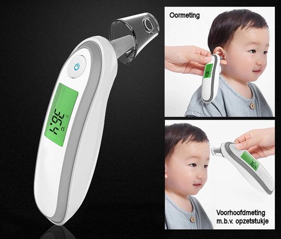 Premium digitale oorthermometer & voorhoofdthermometer - Geen  beschermdopjes nodig -... | bol.com