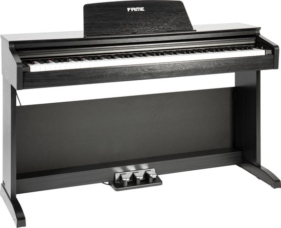 Fame DP-2000 BK Digitale piano zwart mat (88 toetsen met hammer action, 3 pedalen & koptelefoonaansluiting, voor beginners)