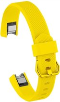 Siliconen Smartwatch bandje - Geschikt voor  Fitbit Alta / Alta HR siliconen bandje - geel - Maat: S - Horlogeband / Polsband / Armband