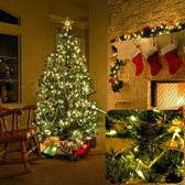 Kerstlampjes - 10 meter - 100 led - Warm wit - 8 lichtfuncties - Netstroom - Kerstverlichting - Voor binnen of buiten