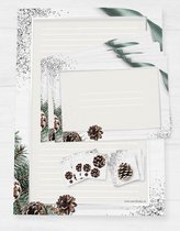 Briefpapier met enveloppen en sluitstickers - Kerst - Glitter - A4 formaat - Kerstpostpapier