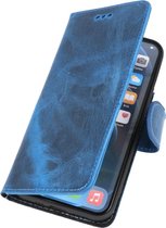 DiLedro Echt Lederen iPhone 12 Mini Hoesje Bookcase - Washed Blue