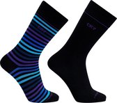 Cristiano Ronaldo 7 Socks 2-Pack Cotton Stretch Fashion Line Men Stripes Black/Multi - Maat 40/46