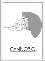 Cannobio Italie Plattegrond poster A2 + Fotolijst Wit (42x59,4cm) - DesignClaud