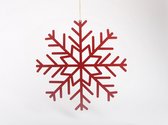 Kerstkaarten houder - Sneeuwvlok - Rood - Metaal - Kerstversiering - Kaartenhouder - Kerstkaart hanger